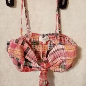 L'atiste by Amy bralet top - pink plaid - new with tags - small